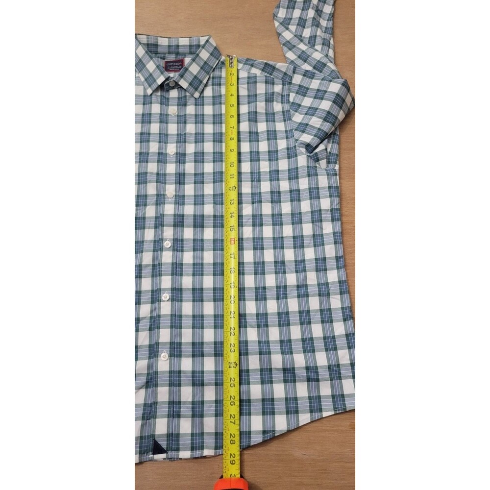 UNTUCKit Green Plaid Button Up Long Sleeve Shirt Size XL Men's Nylon Blend - Picture 5 of 9